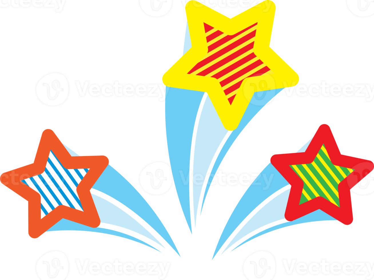 het schieten ster icoon. kleur komeet teken. wens symbool geïsoleerd png