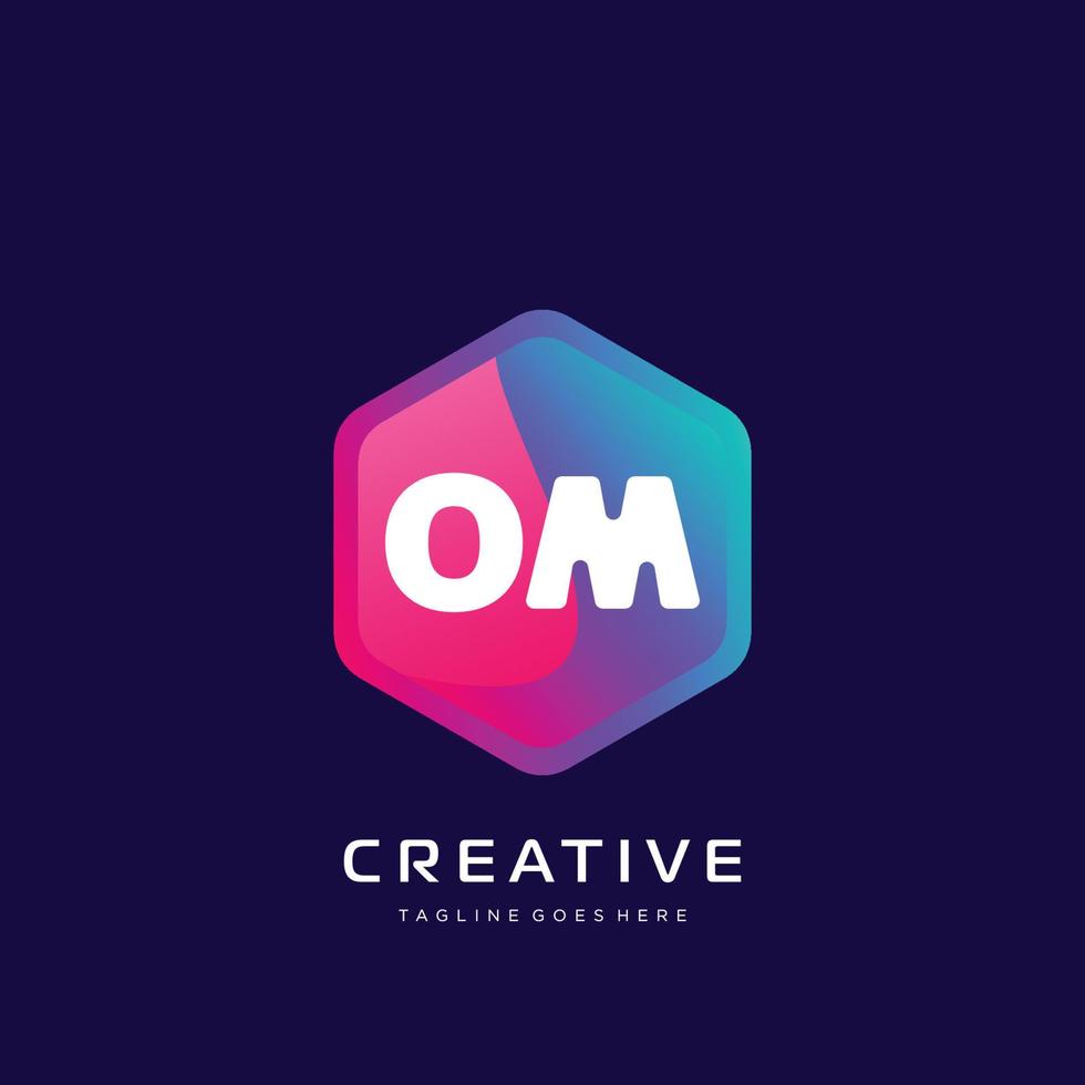 OM initial logo With Colorful template vector. vector