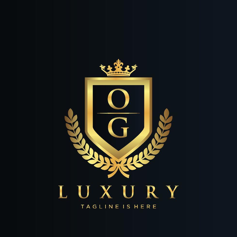 OG Letter Initial with Royal Luxury Logo Template vector