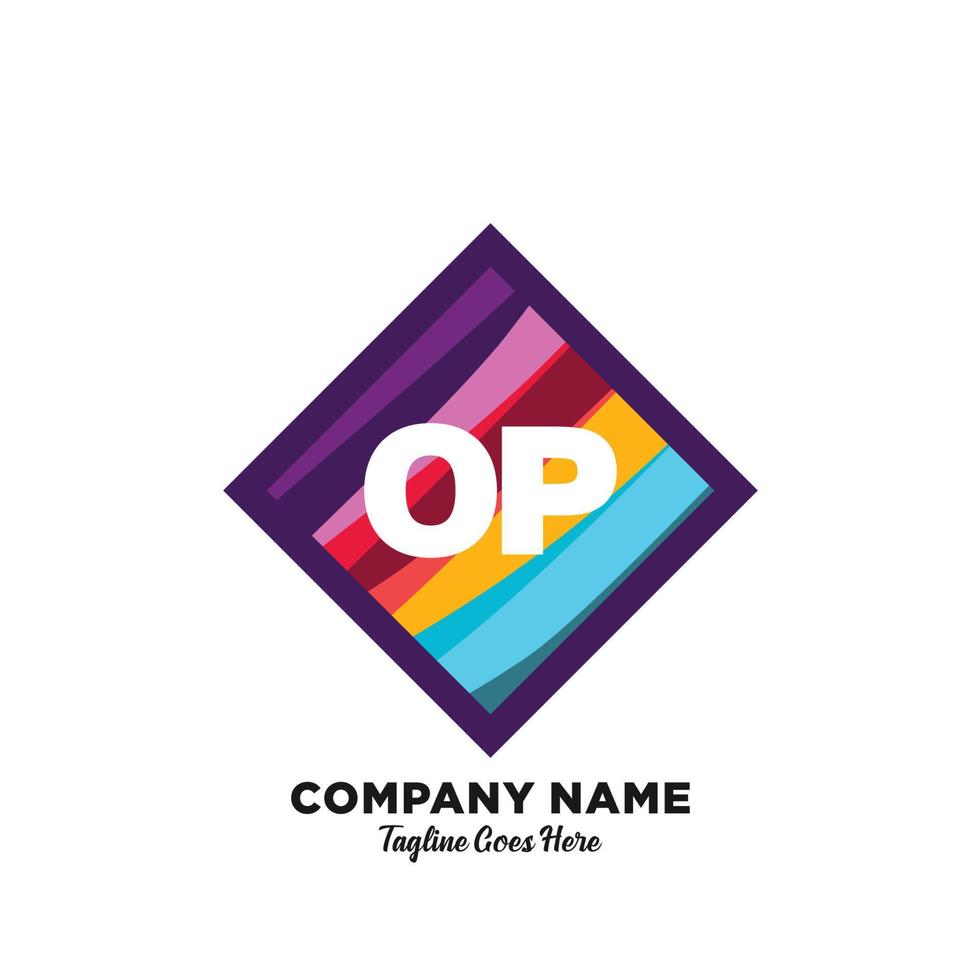 OP initial logo With Colorful template vector. vector