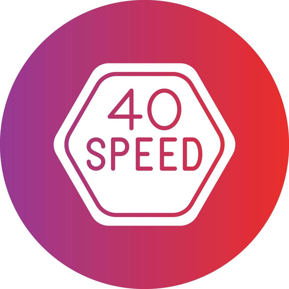 Vector Design 40 Speed Limit Icon Style