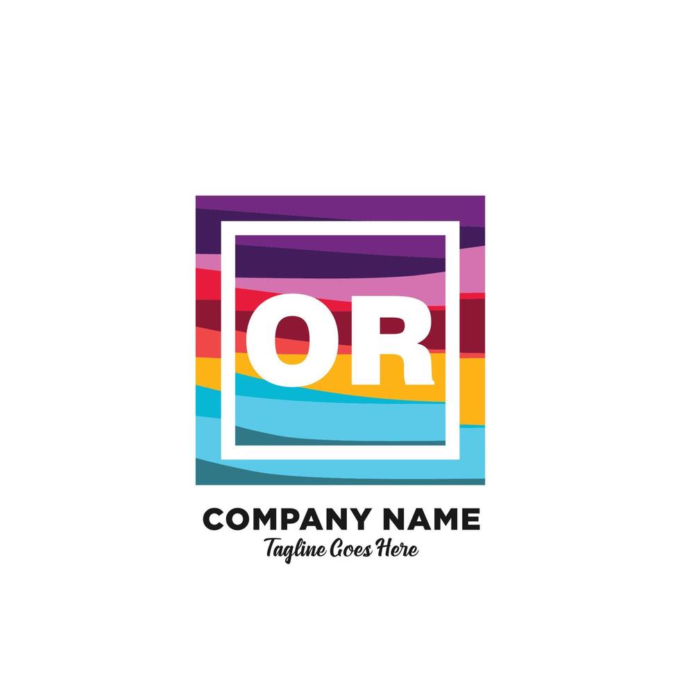 OR initial logo With Colorful template vector. vector