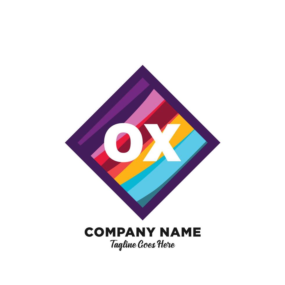 OX initial logo With Colorful template vector. vector