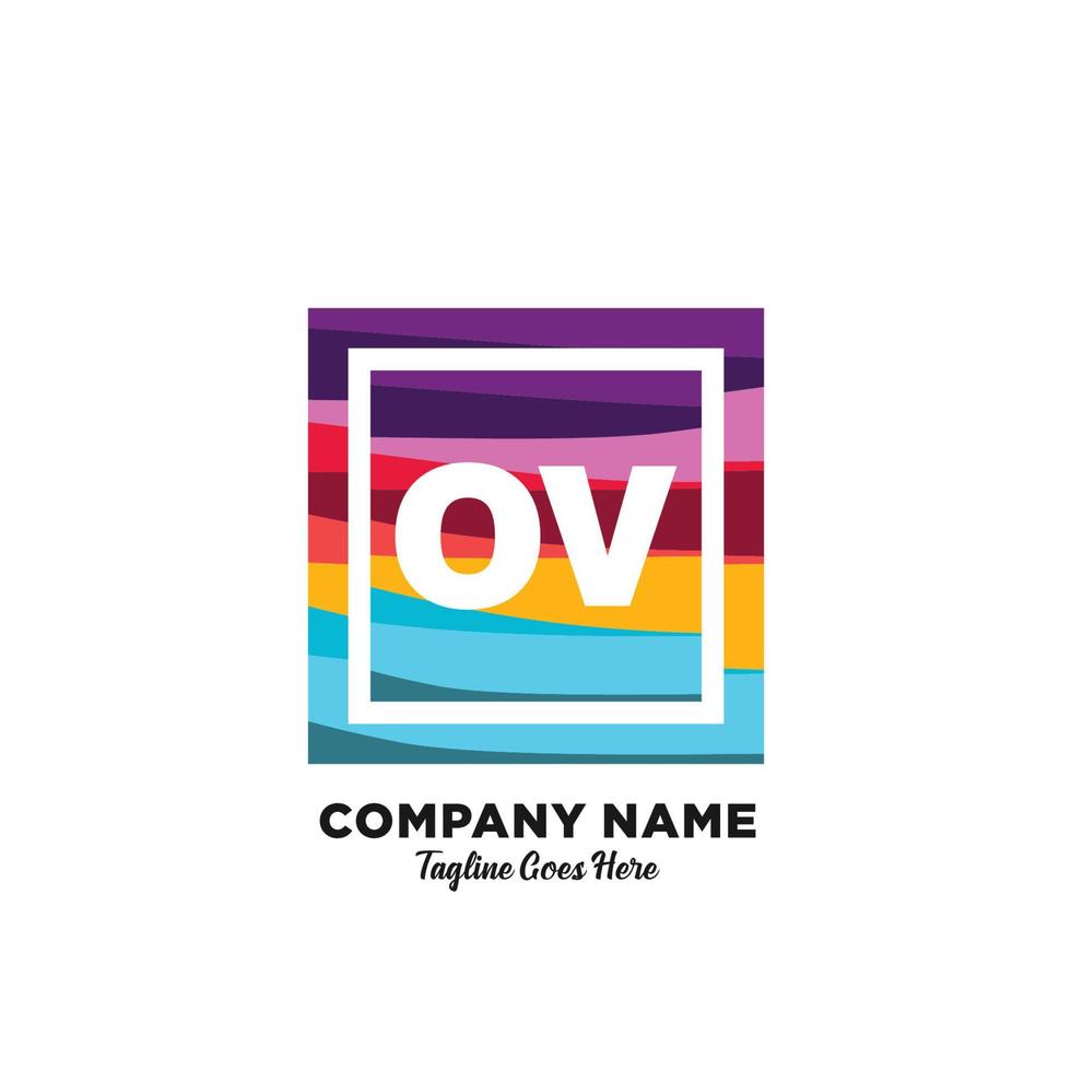 OV initial logo With Colorful template vector. vector