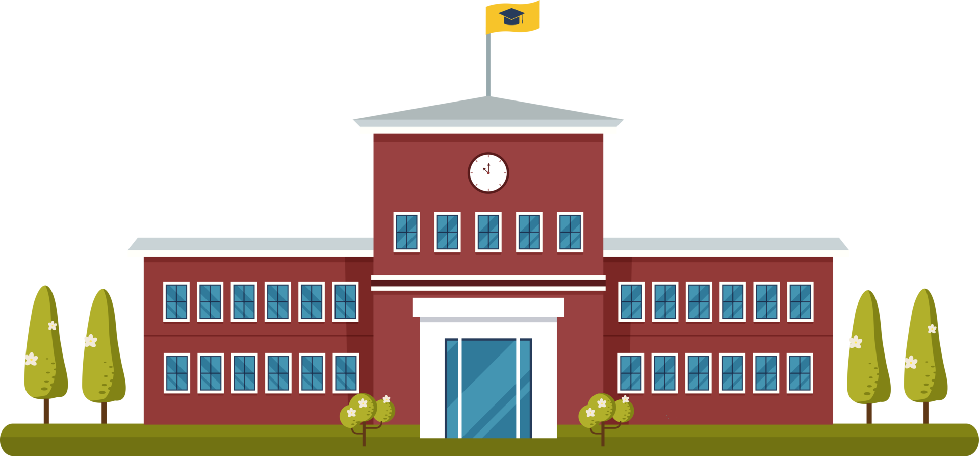 School Building Exterior Vector Illustration 22530575 Png