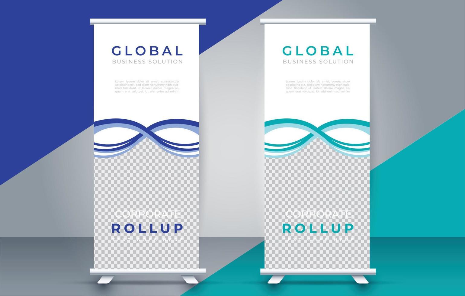 roll up banner template display standee for presentation purpose vector