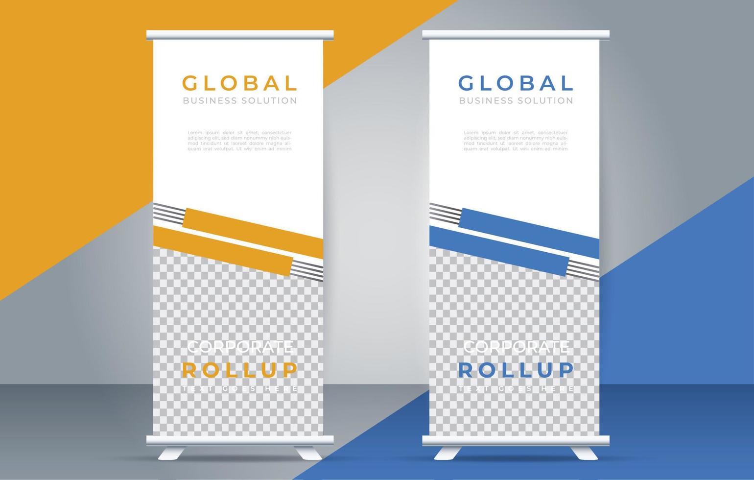 roll up banner template display standee for presentation purpose vector