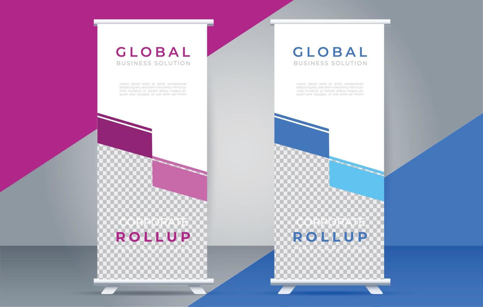 roll up banner template display standee for presentation purpose vector