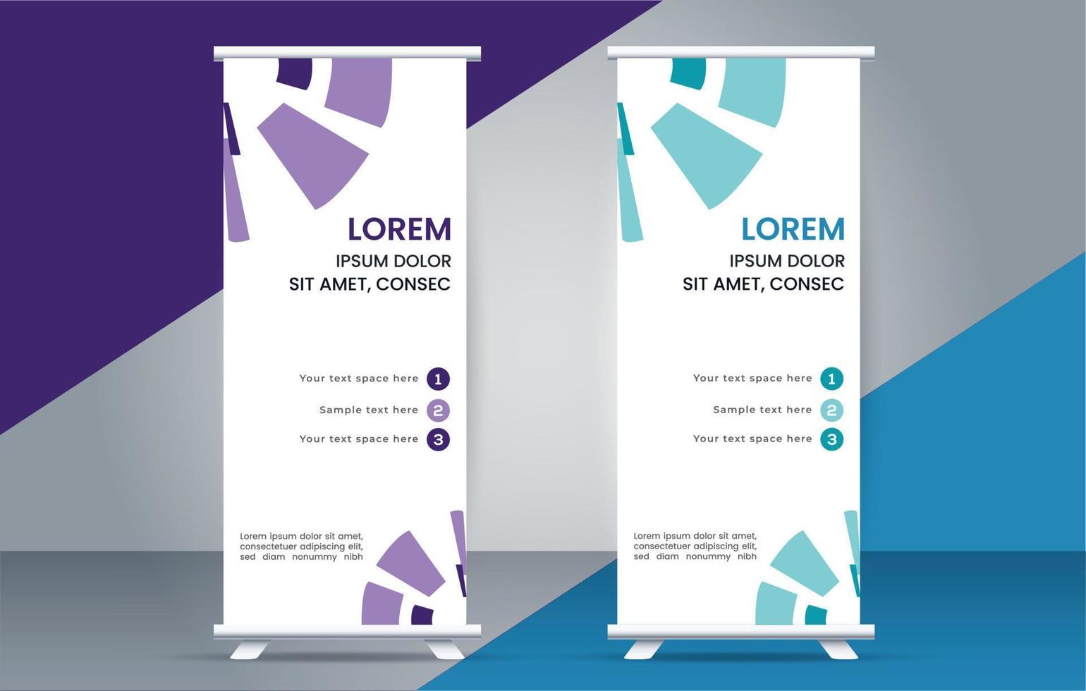 abstract roll up banner standee design template vector