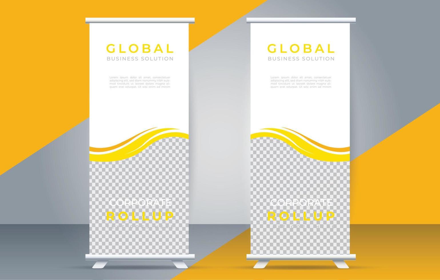 roll up standee banner design display standee for presentation purpose vector