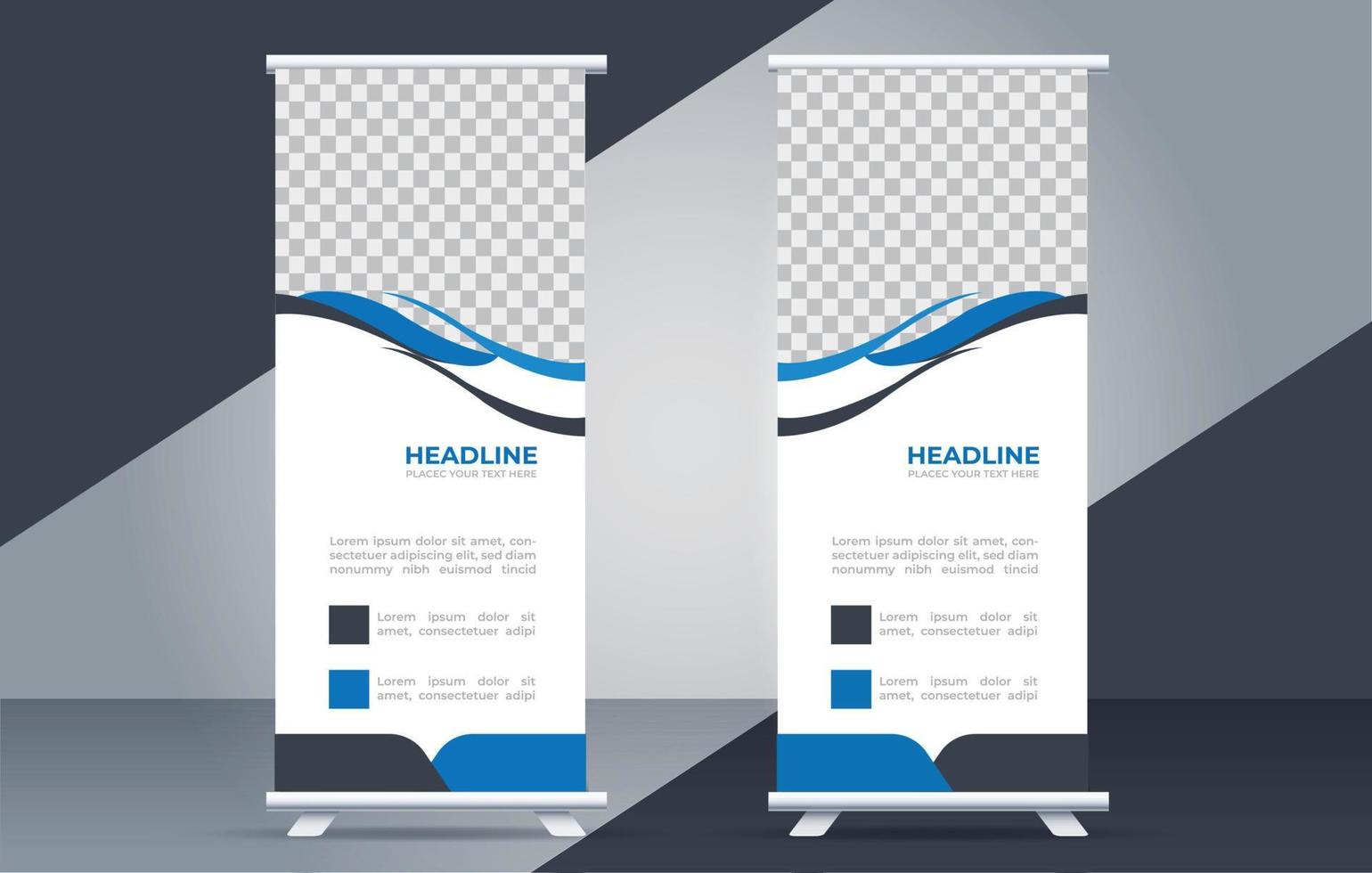 creative professional roll up banner design vector