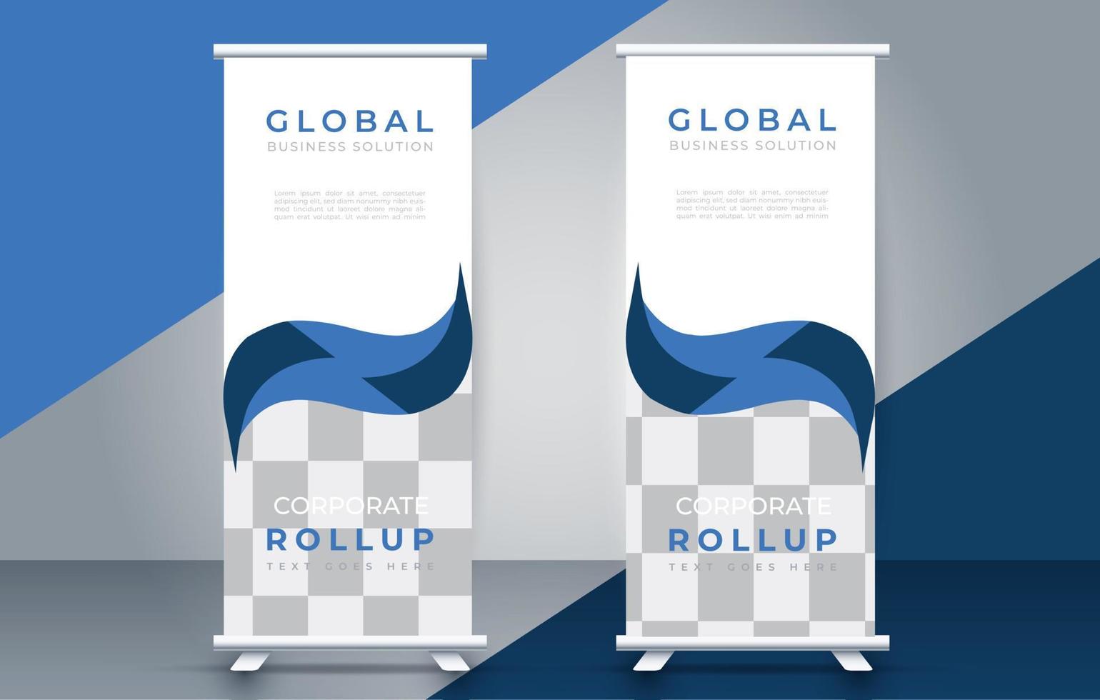 creative roll up banner design template. flyer. pull up. presentation. brochure. poster. advertisement. print media vector