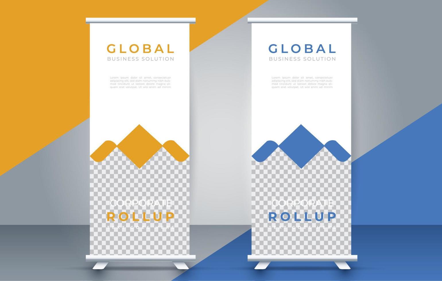 creative roll up banner design template. flyer. pull up. presentation. brochure. poster. advertisement. print media vector
