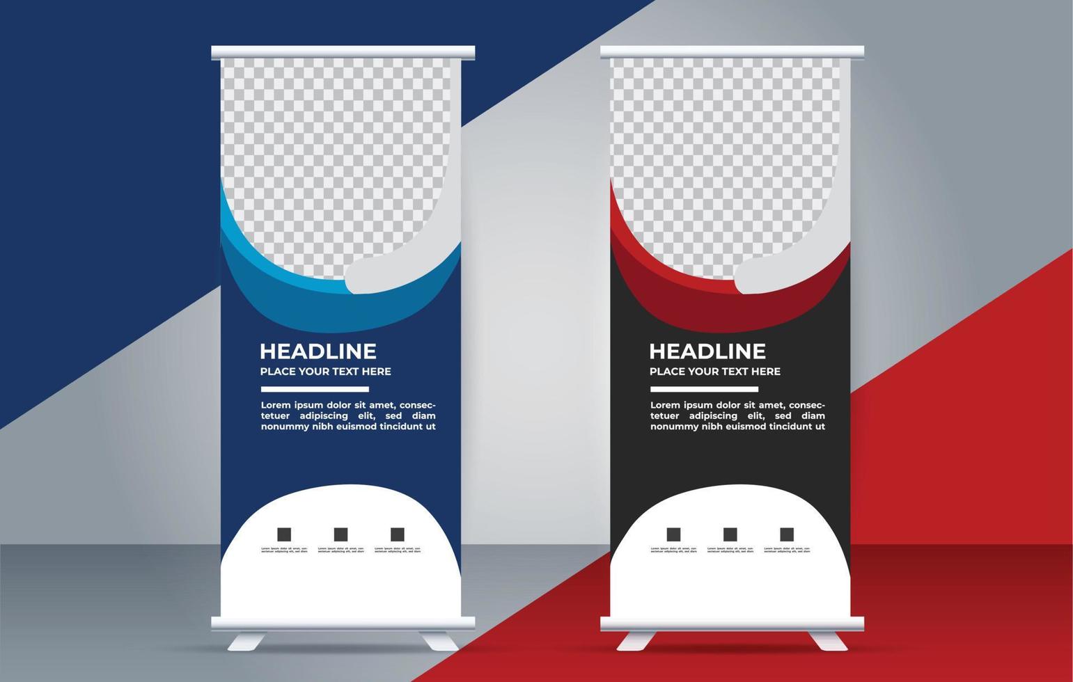 creative professional business roll up stand banner template design vector