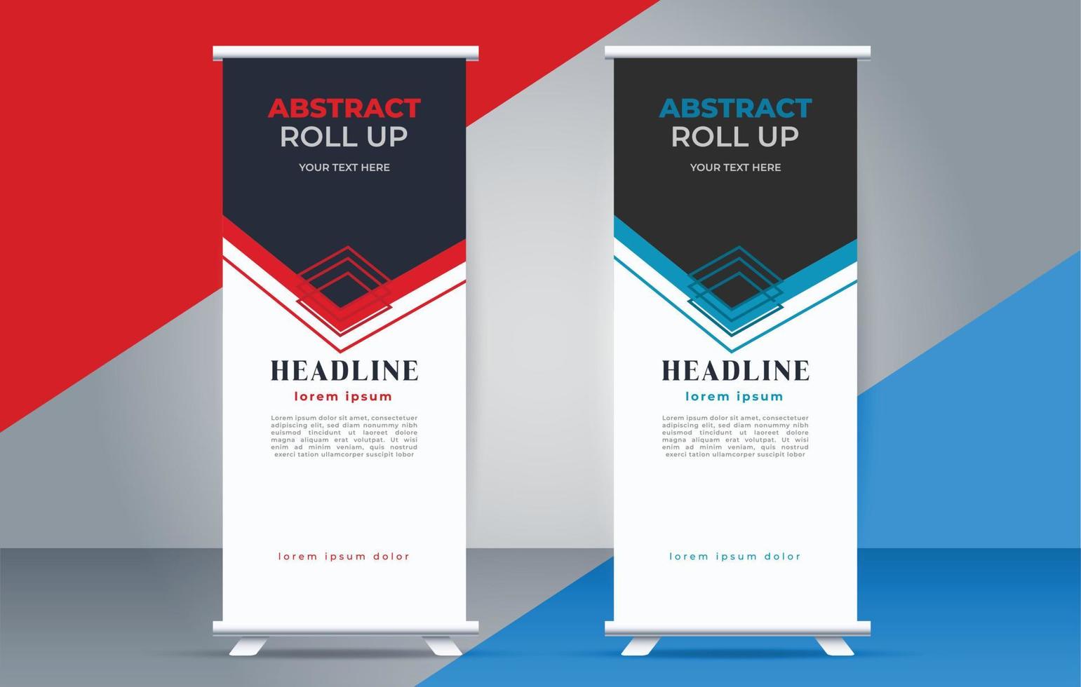 professional abstract business roll up display standee banner vector