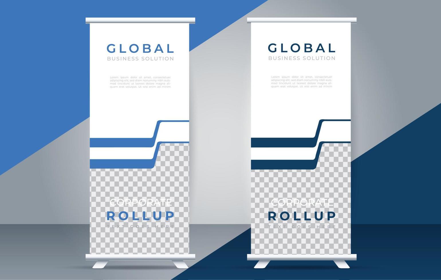 roll up standee banner design display standee for presentation purpose vector
