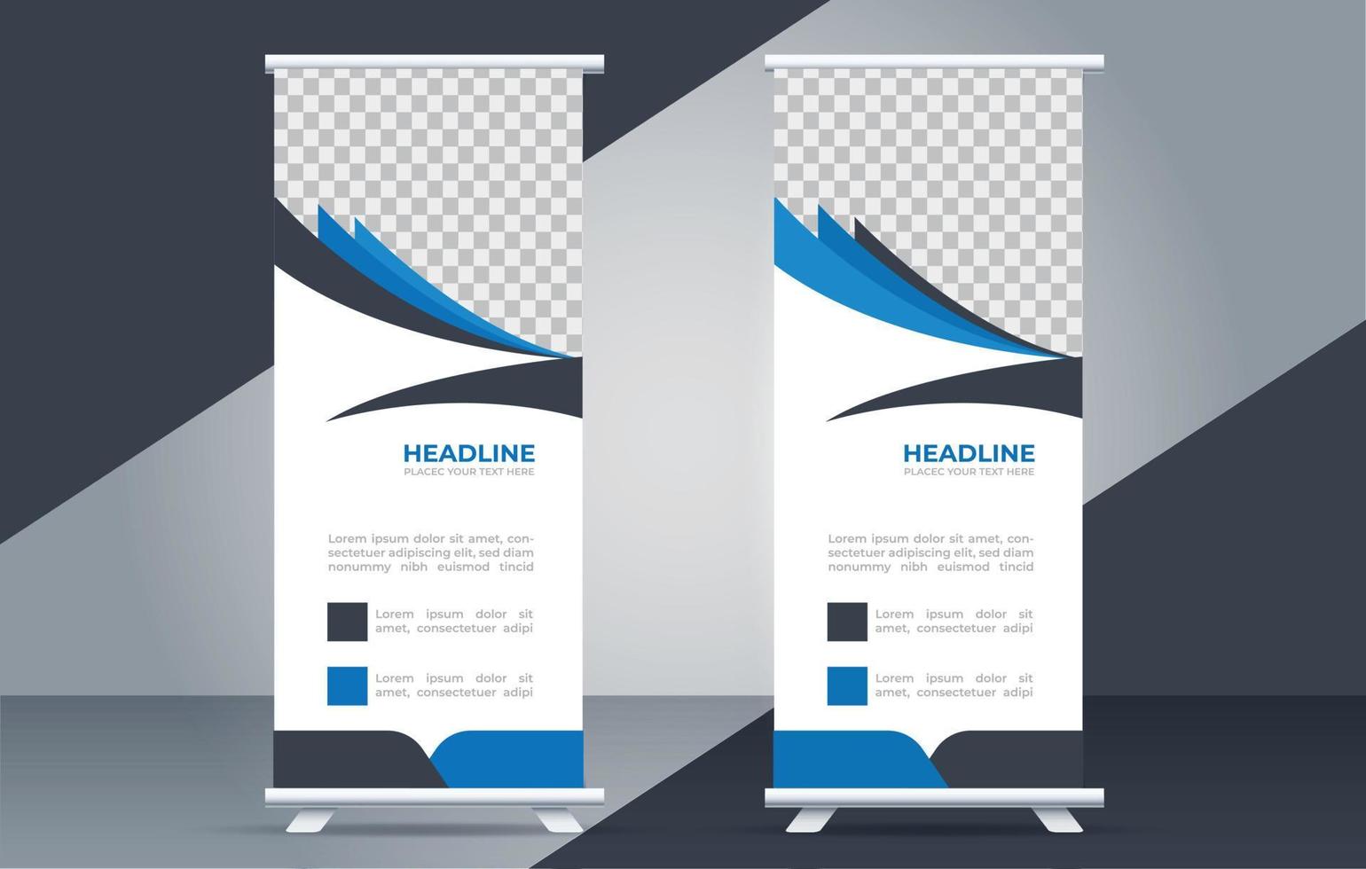 creative professional roll up banner design vector