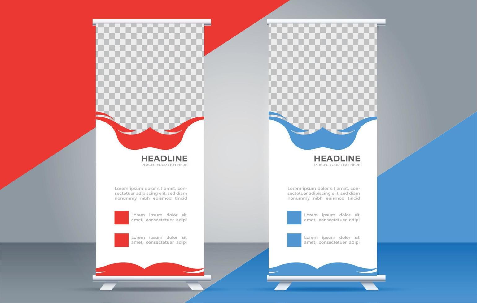 creative professional roll up banner design vector