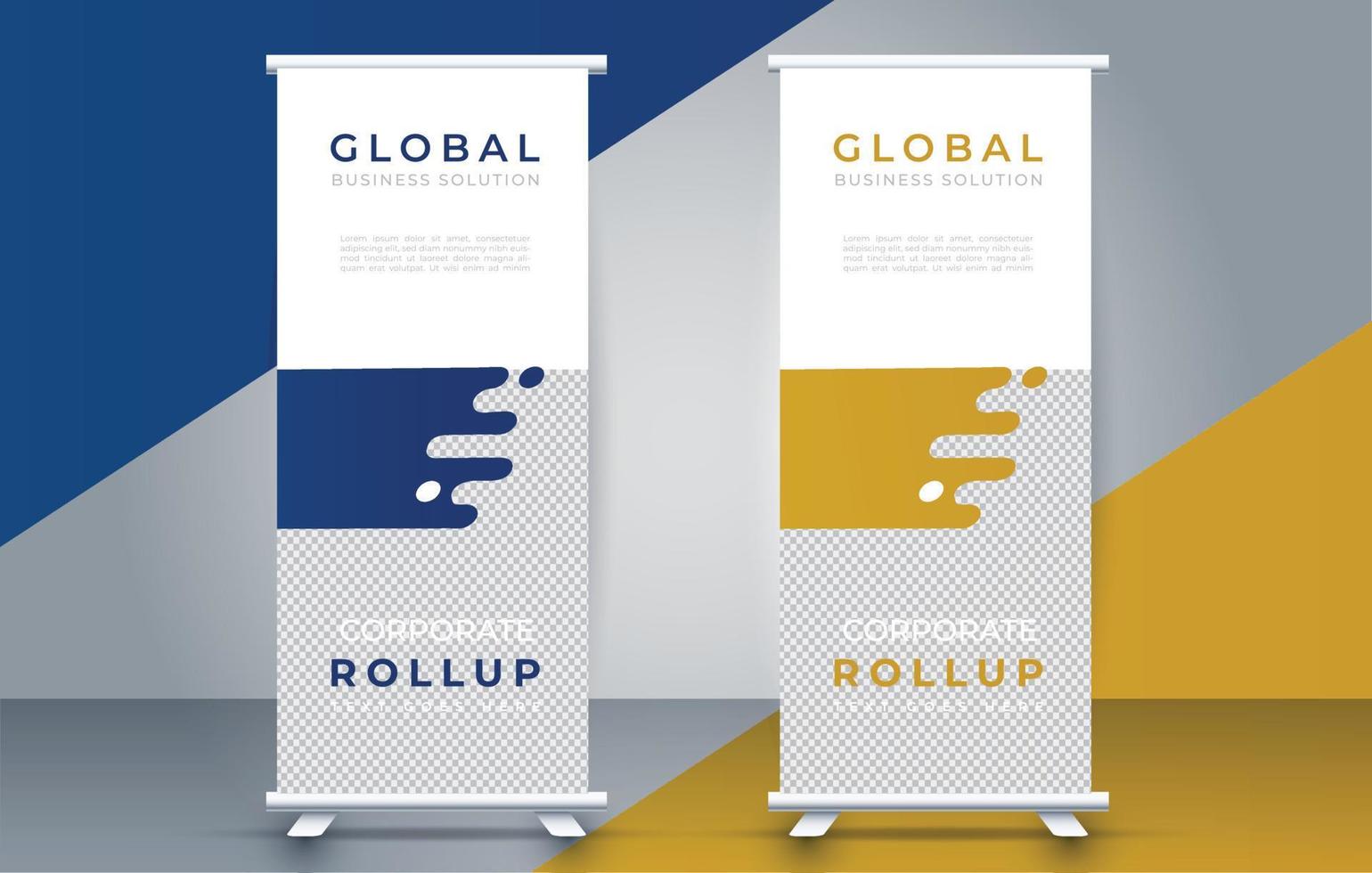 creative roll up banner design template. flyer. pull up. presentation. brochure. poster. advertisement. print media vector