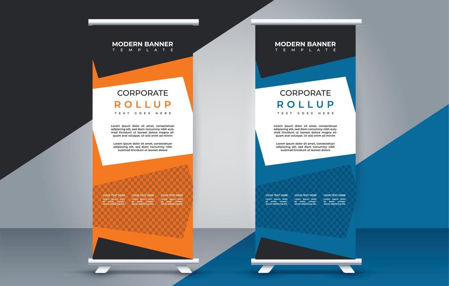 Modern roll up standee design template. flyer. pull up. presentation. brochure. poster. advertisement vector