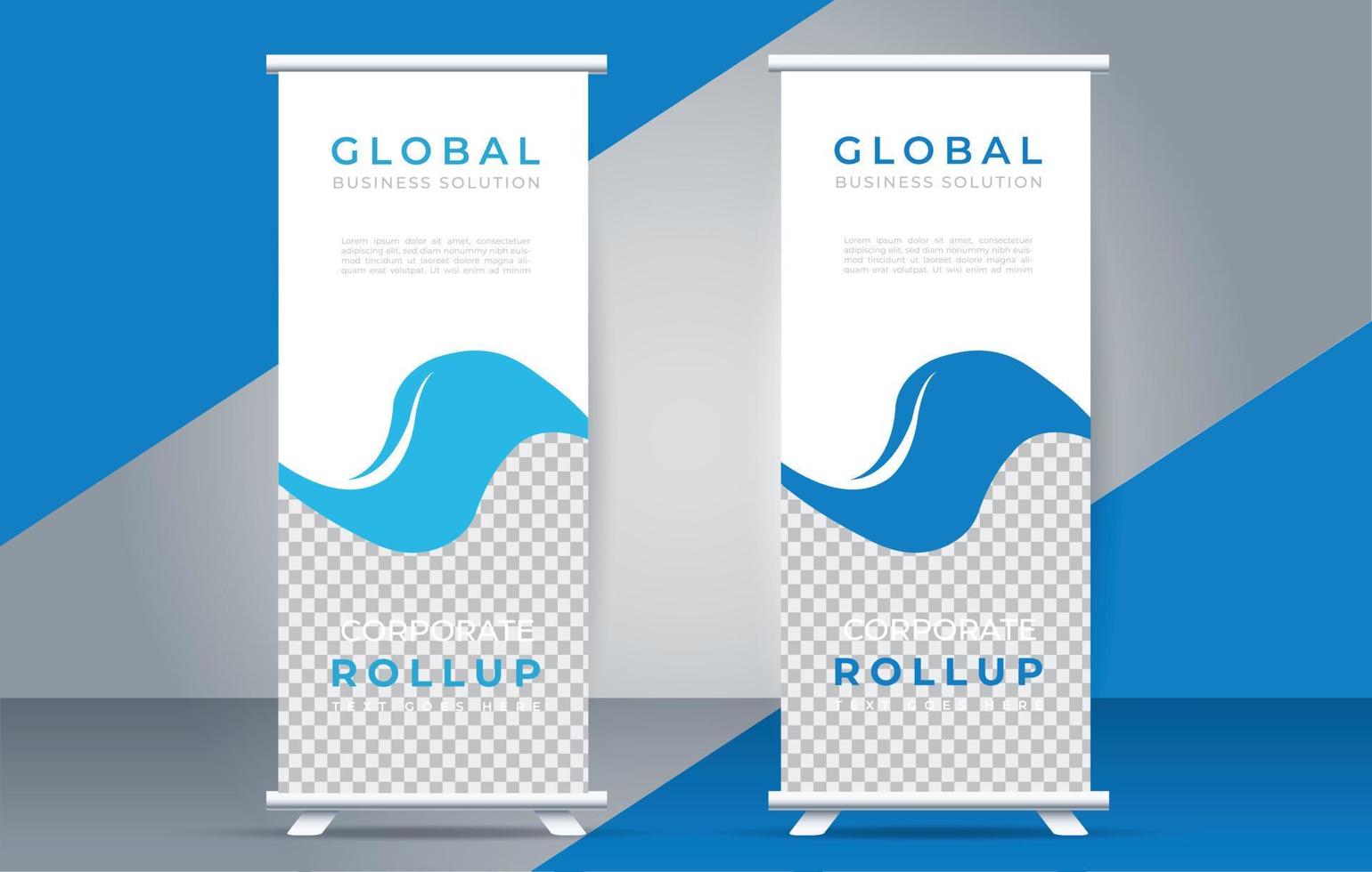 roll up standee banner design display standee for presentation purpose vector