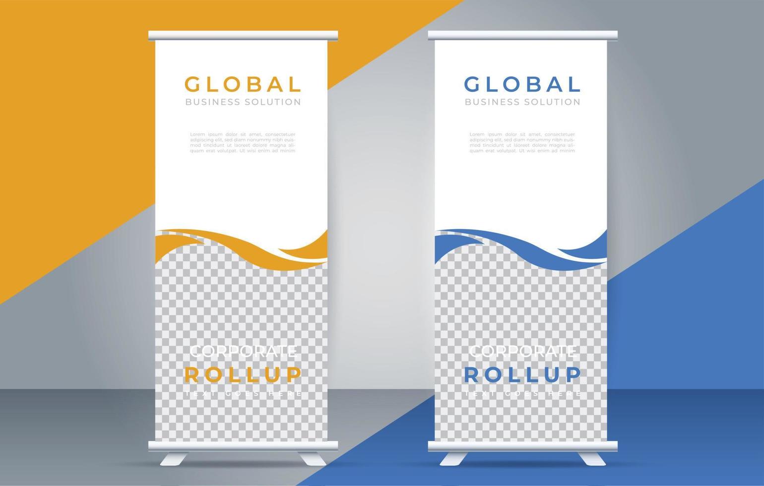 roll up standee banner design display standee for presentation purpose vector