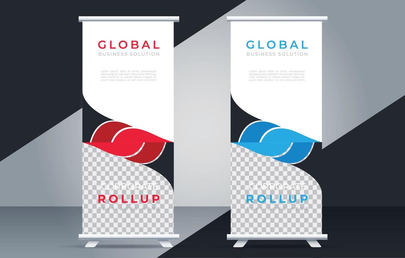 roll up standee banner design display standee for presentation purpose vector