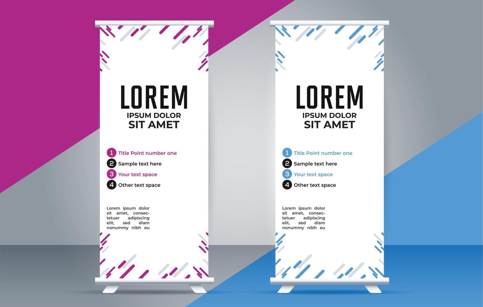 Modern roll up banner design template. flyer. pull up. presentation. brochure. poster. advertisement. vector