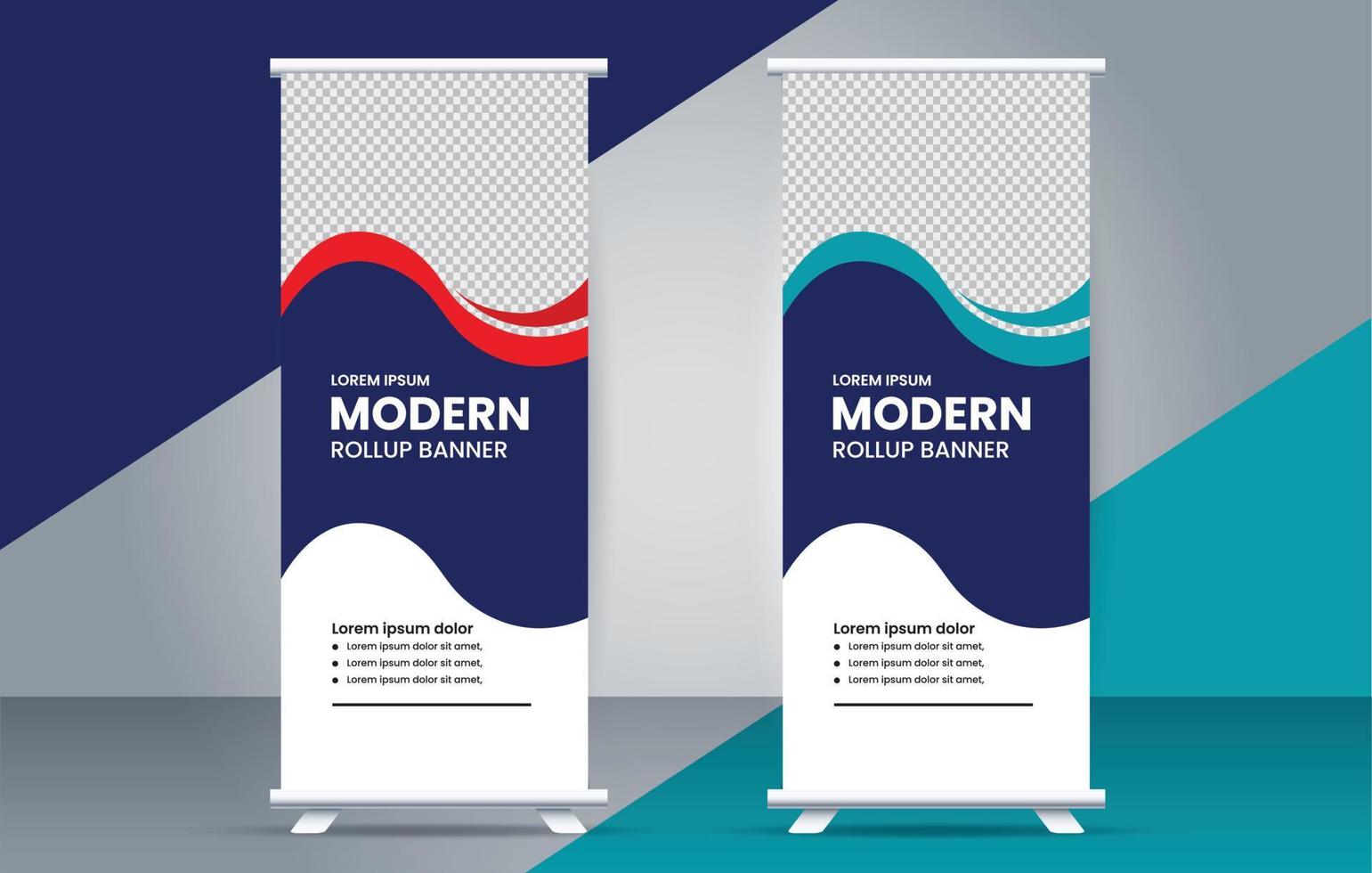 modern creative roll up banner design vector
