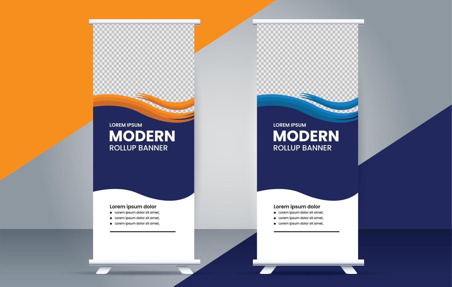 modern creative roll up banner design vector