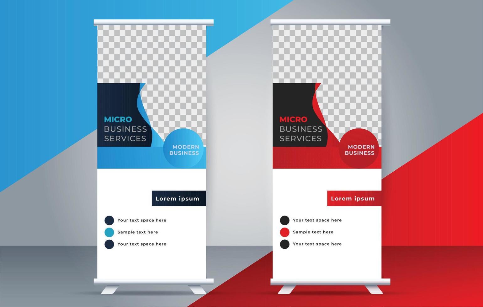 Modern roll up standee design template. flyer. pull up. presentation. brochure. poster. advertisement vector