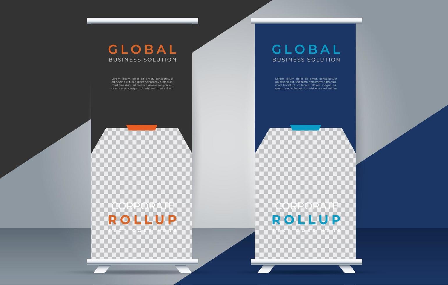 roll up banner template display standee for presentation purpose vector