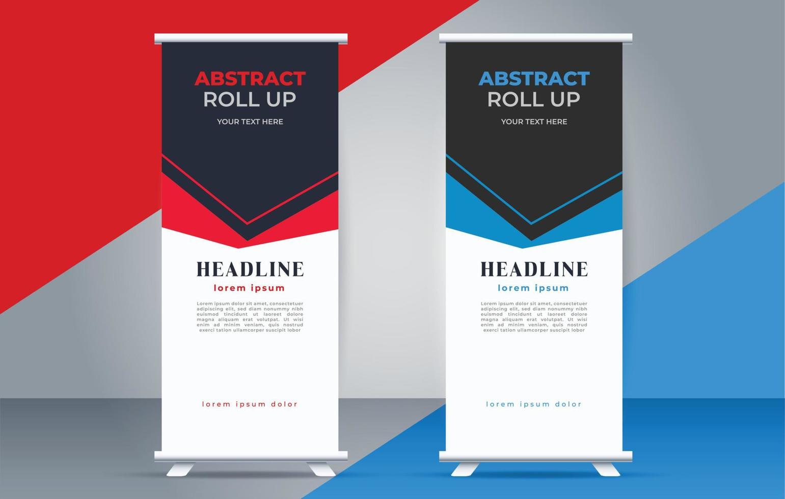 professional abstract business roll up display standee banner vector