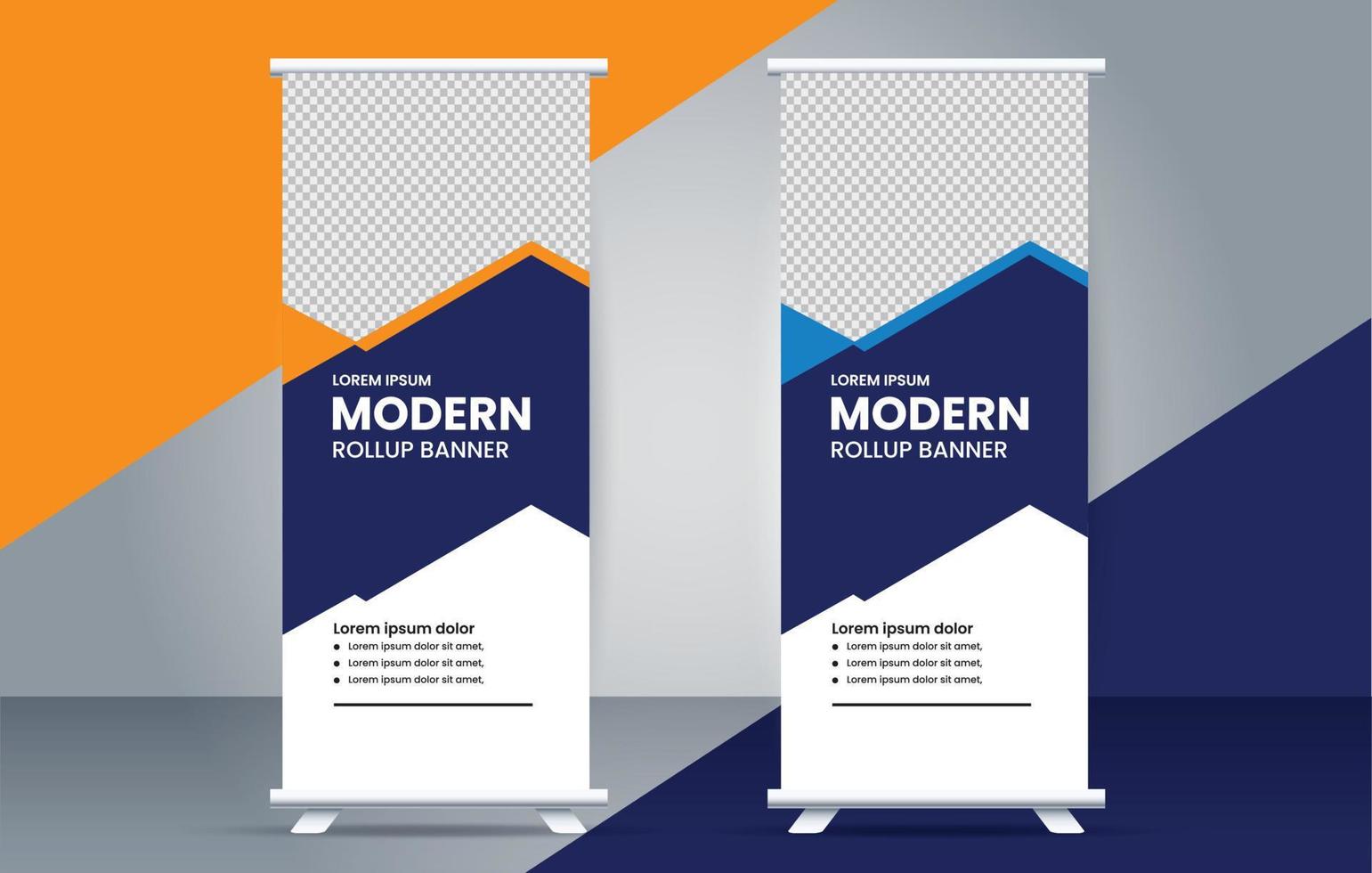 modern creative roll up banner design vector