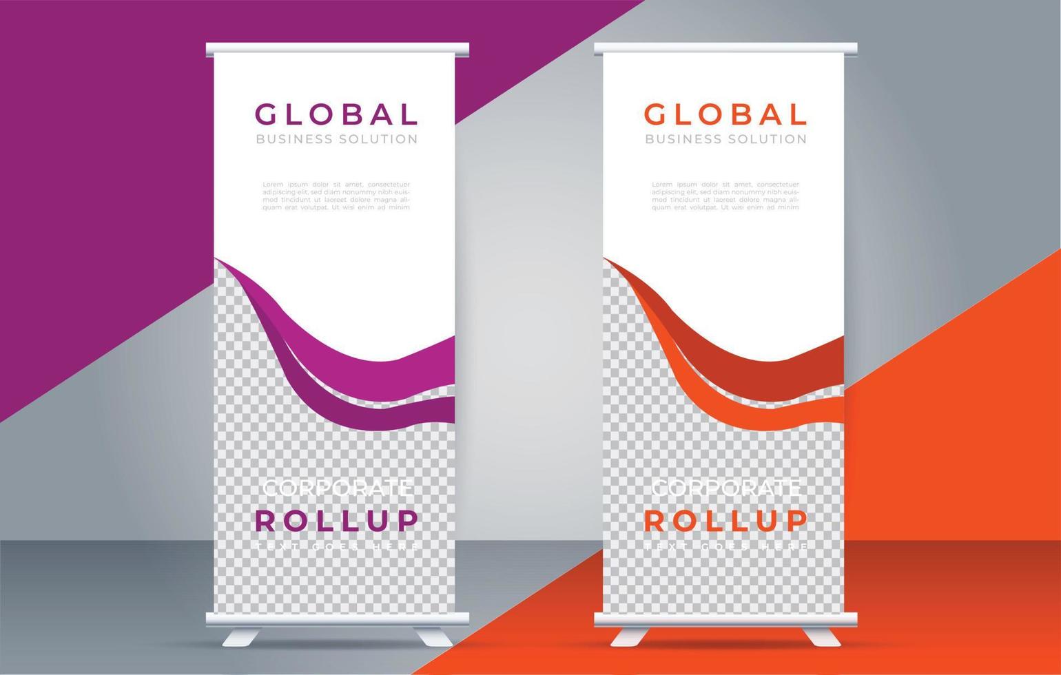 roll up standee banner design display standee for presentation purpose vector