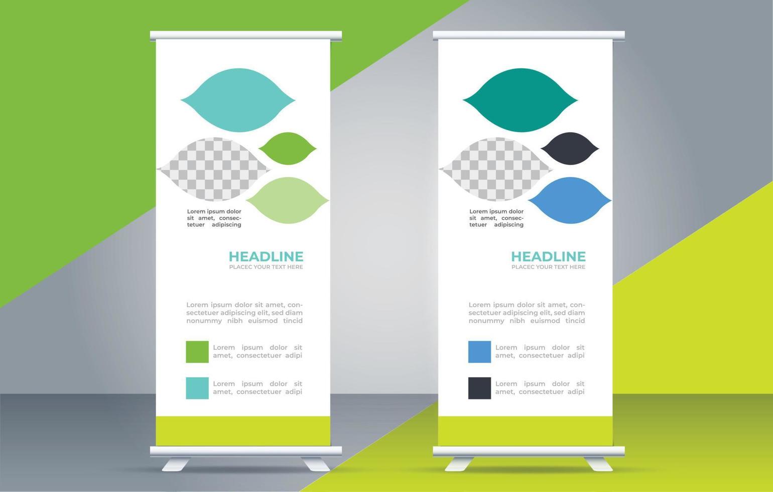 creative professional roll up banner design vector