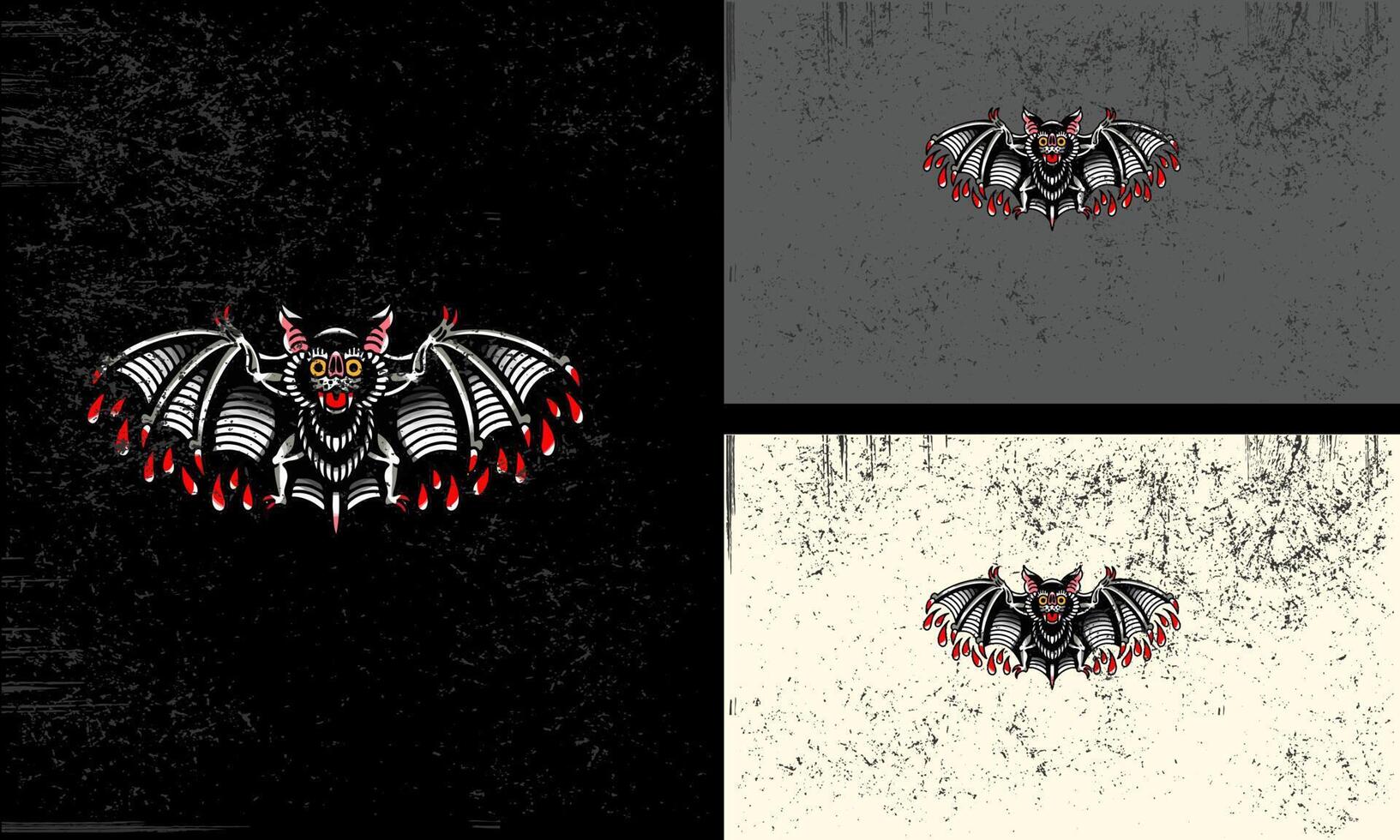 flying bat vector illustration mascot design