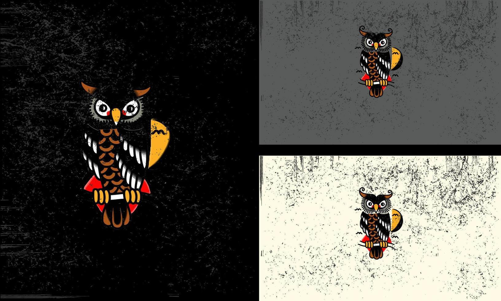black owl vector illustration mascot design