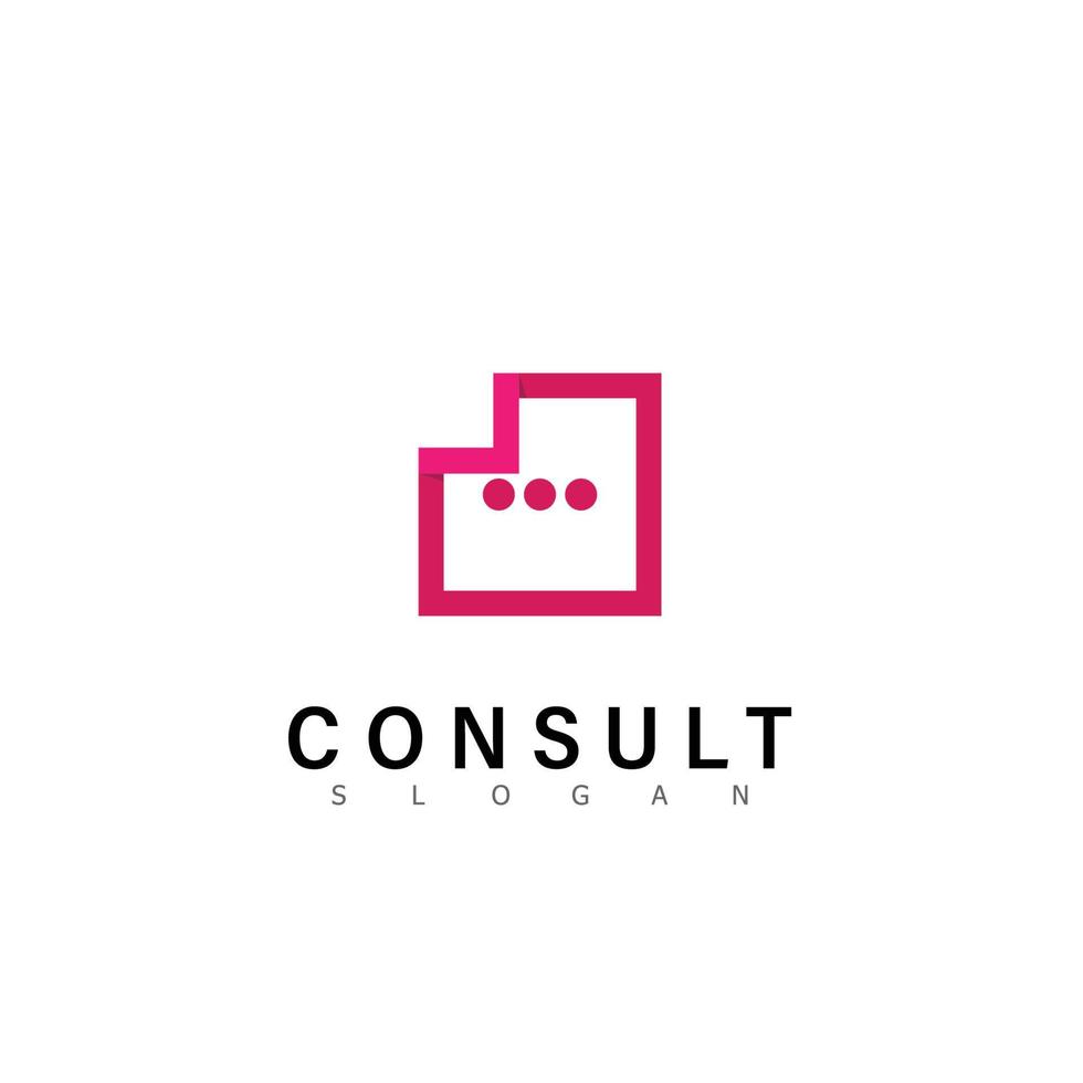 consultante agencia logo charla diseño símbolo vector