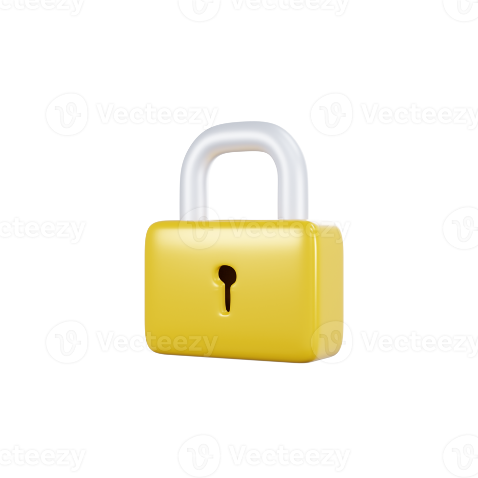 3d minimal rendering lock png