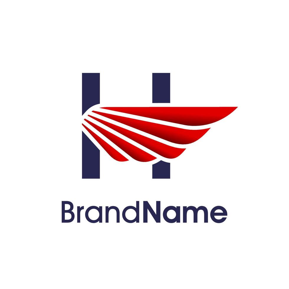 Initial H Modern Wing Logo vector