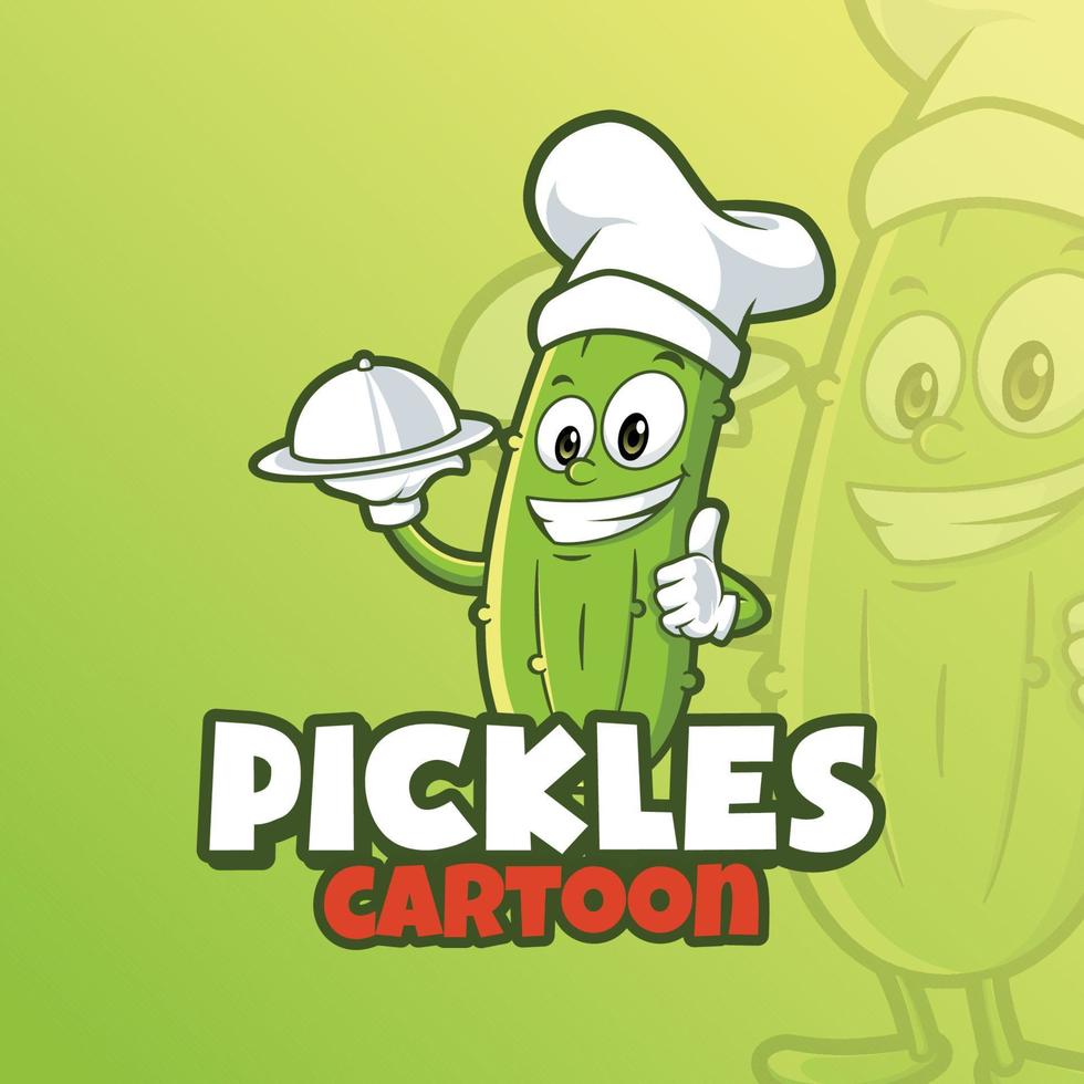 Mascot of Pickles Chef that is suitable for restaurant logo template vector