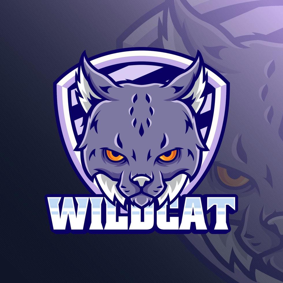 Mascot of Wildcat that is suitable for e-sport gaming logo template vector