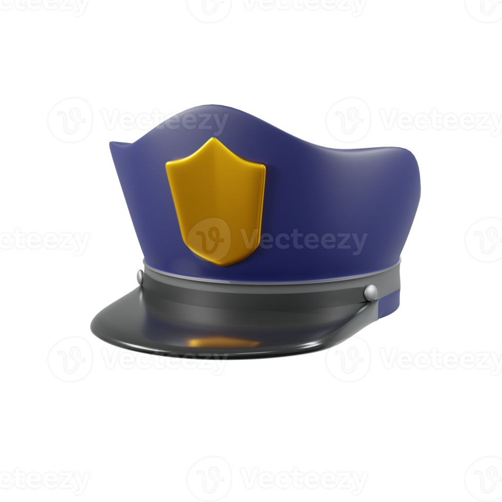 3d minimal rendering police hat png