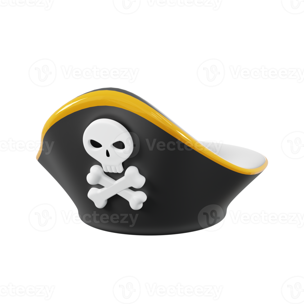 3d mínimo representación pirata sombrero png