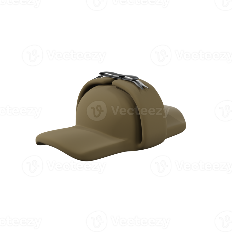 3d minimal rendering deerstalker hat png