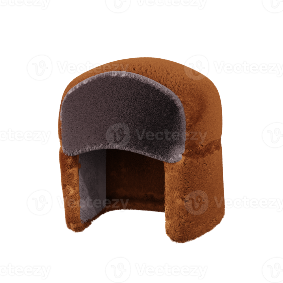 3d minimal rendering trapper hat png