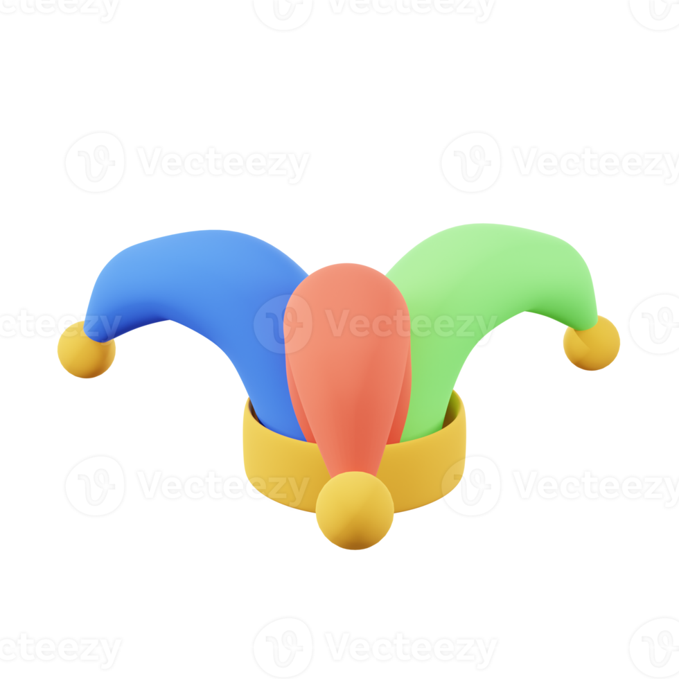 3d minimal tolkning clown hatt png