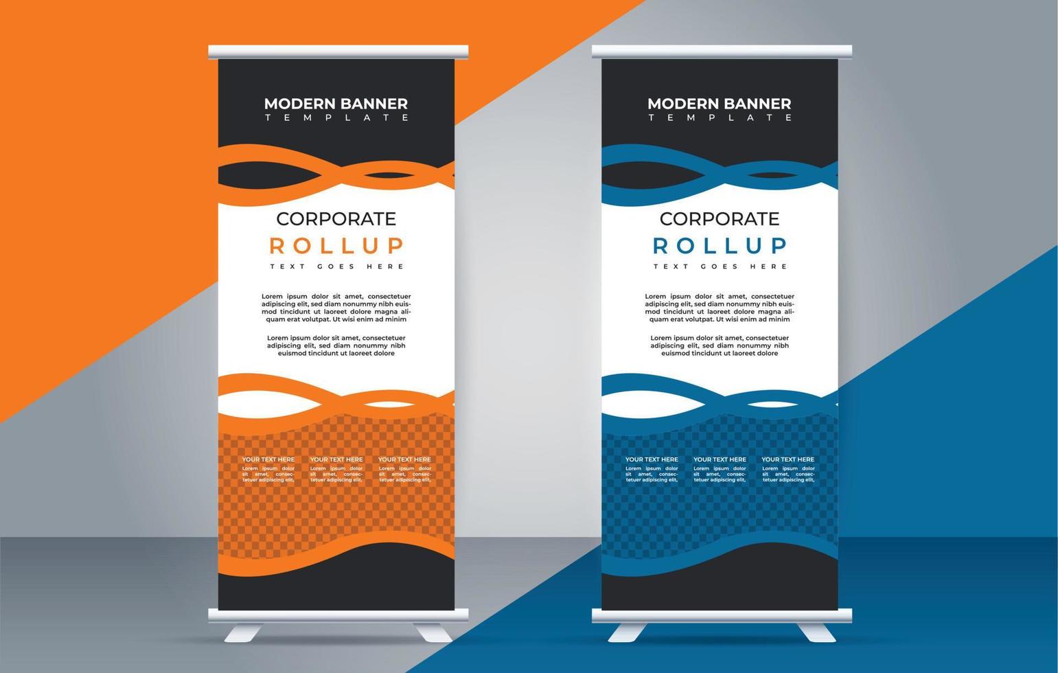 Modern roll up banner design template. flyer. pull up. presentation. brochure. poster. advertisement. vector