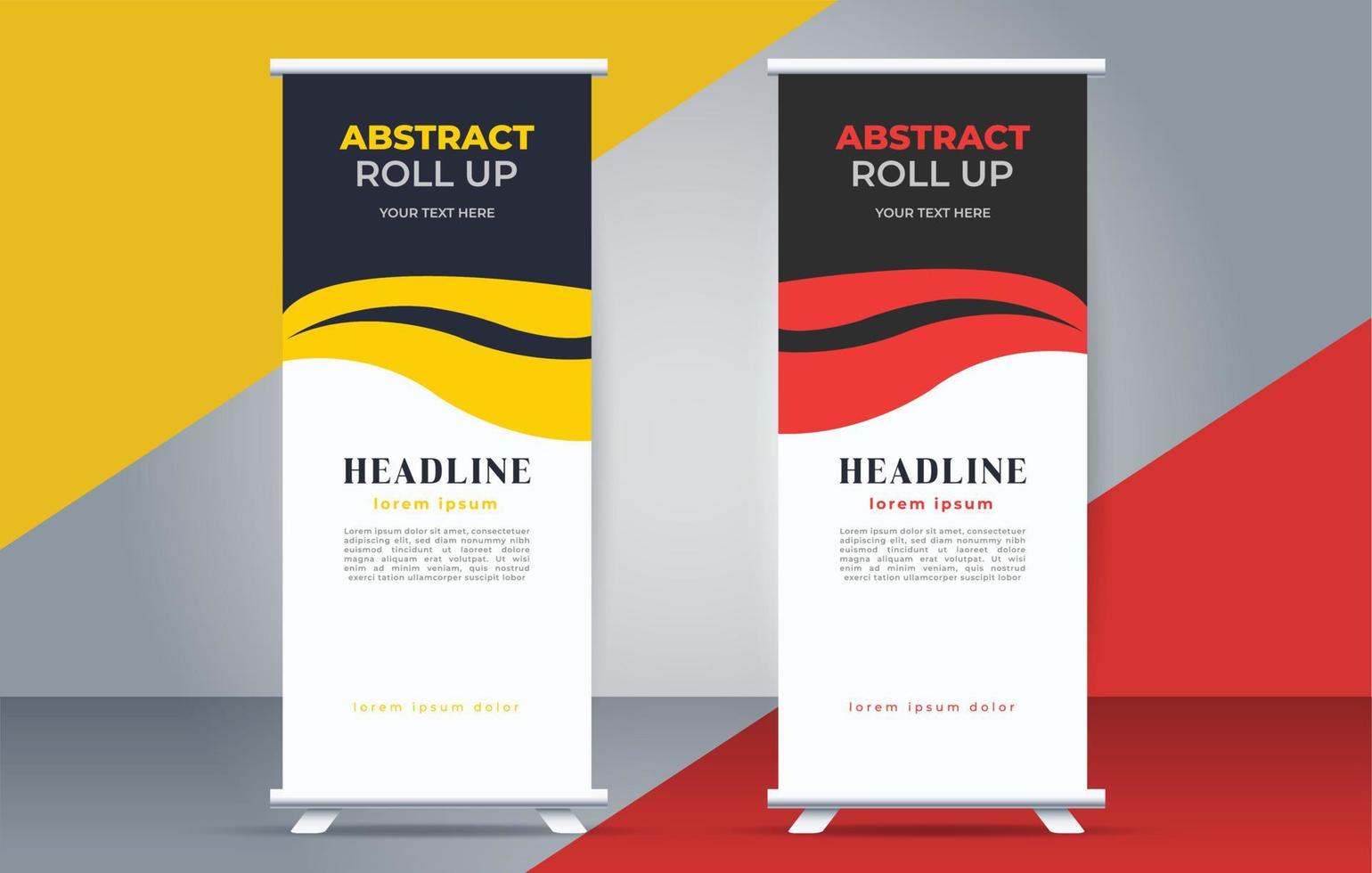 professional abstract business roll up display standee banner vector